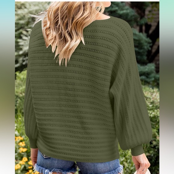 Zesica Women's Casual Long Sleeve Crew Neck Cable Knit Loose Pullover Sweater - Picture 6 of 12